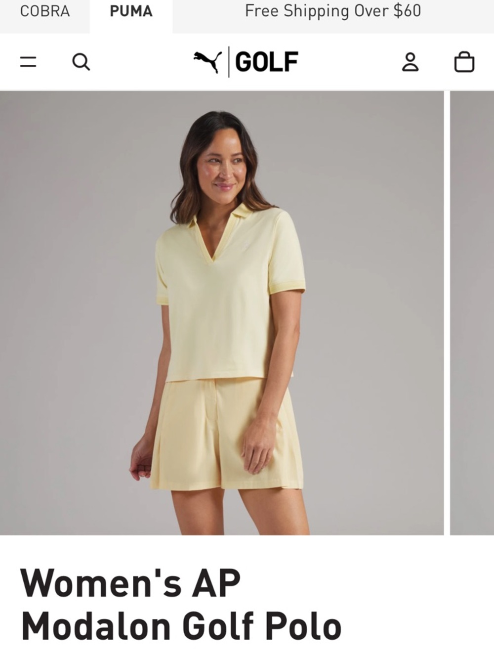 PUMA Women’s Yellow Polo-Style Cotton Shirt